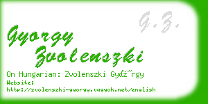 gyorgy zvolenszki business card